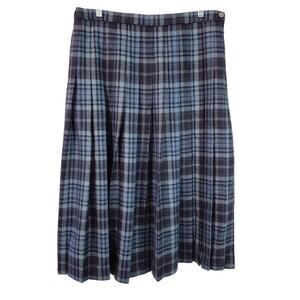 Cotswold Scotland Light Blue Dark Blue Lavender Plaid Pleated Full Maxi Skirt 16